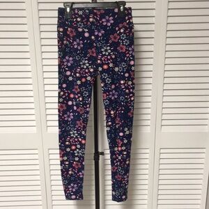 Dark Blue LuLaRoe Leggings with a Flower Design (OS)